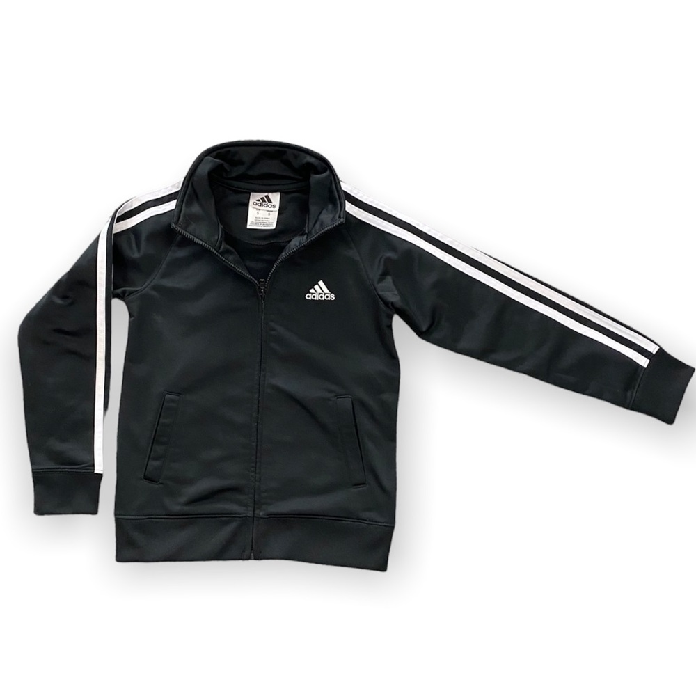 ADIDAS Black Double Stripe Zip Up